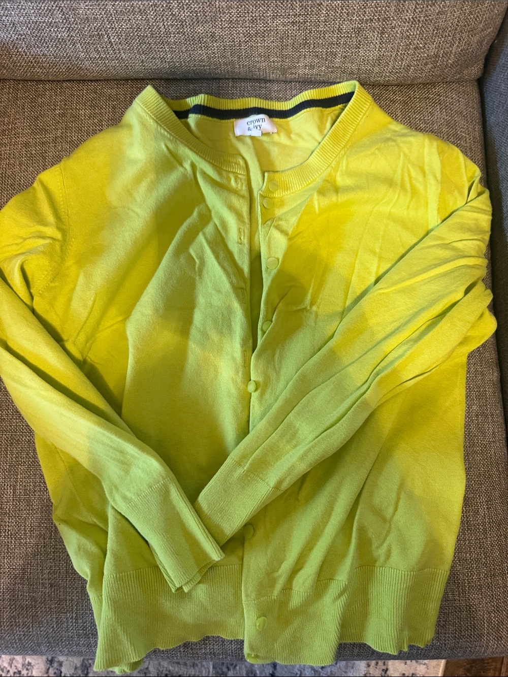crown & ivy lime green cardigan